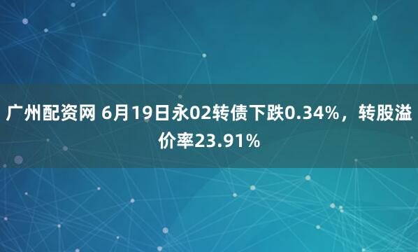 广州配资网 6月19日永02转债下跌0.34%，转股溢价率23.91%