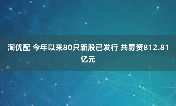 淘优配 今年以来80只新股已发行 共募资812.81亿元