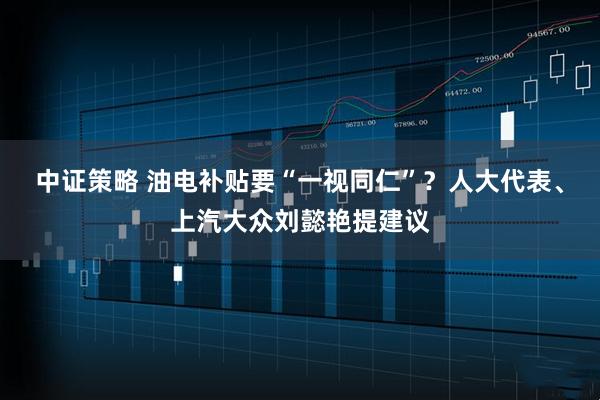 中证策略 油电补贴要“一视同仁”?人大代表、上汽大众刘懿艳提建议